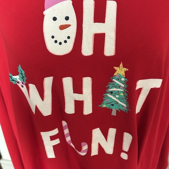 Family- Pajamas Red Top Oh What Fun! Final Sale - Picture 5 of 7